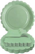 Sage Green Paper Plates and Napkins Party Supplies by WYQJHKV