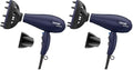 Infiniti PRO CONAIR Hair Dryer with Innovative Diffuser, Enhances Curls and Waves While Reducing Frizz, Dark Blue (Pack of 2) by conair