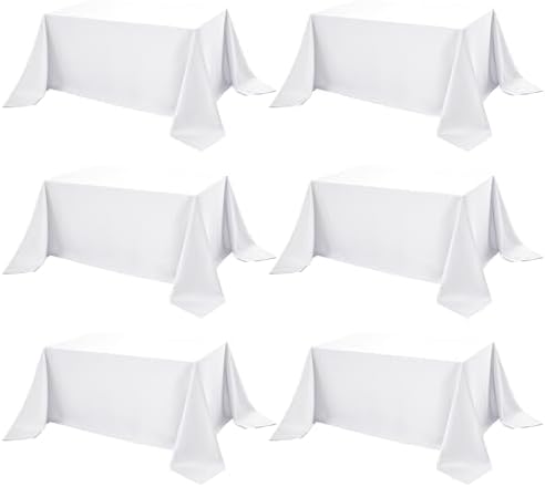 6-Pack White Tablecloths for Rectangle Tables, 90 x 156 Inches by DailySet