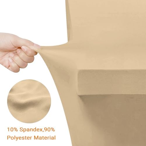 Eurmax USA 2-Pack Spandex Table Cover 5 ft. Fitted 30+ Colors Polyester Tablecloth Stretch Spandex Table Cover-Table Toppers,5 FT Table Cover Open Back（Champagne） - Image 3