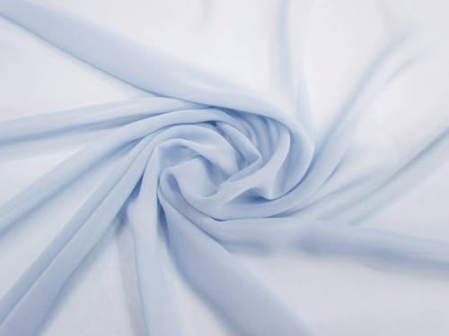 60 Yard Chiffon Fabrics, 44" Wide, Lightweight, Sheer – Baby Blue - Image 3