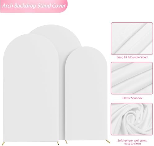 Wokceer Arch Backdrop Cover White Covers Stretchy Backdrop 7.2FT,6.6FT,6FT - Image 5
