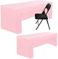 Smiry 2 Pack Spandex Open Back Tablecloth,Elastic Fitted Stretch Tablecloth for 6FT Rectangle Tables,Waterproof Washable Table Cover Skirt for Wedding, Banquet & Parties (Pink, 72Lx30Wx30H Inch) by Smiry