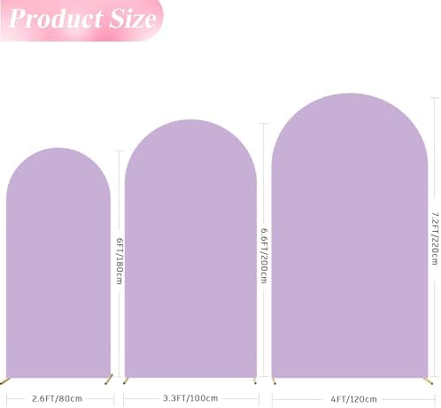 Wokceer Arch Backdrop Cover Lavender Arch Covers Stretchy 7.2FT,6.6FT,6FT - Image 2