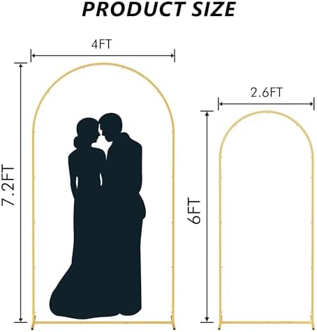 Neatsure Arch Backdrop Stand and Cover Set 2 Pack, 7.2FT, 6FT Metal Photo Balloon Arch Backdrop Stand for Wedding Birthday Party Baby Shower Ceremony Graduation Decoration, White - Image 3