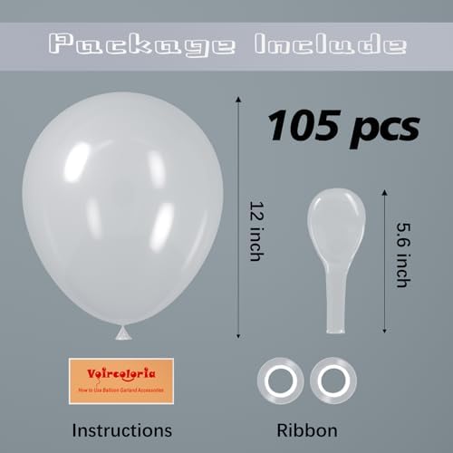 Voircoloria 105pcs Clear Party Latex Balloons, 12inch - Image 2