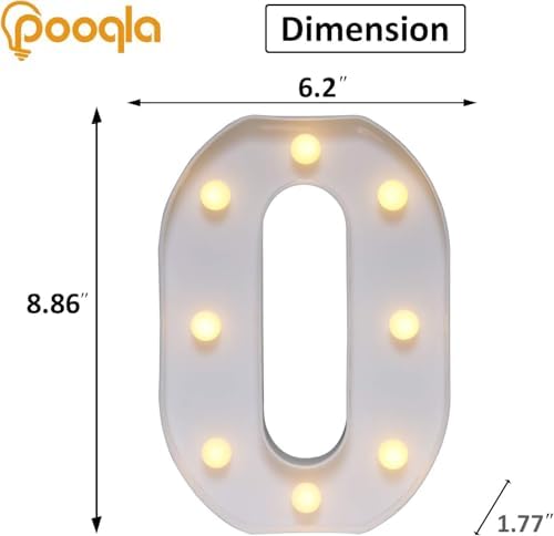 Pooqla LED Marquee Letter Lights, Warm White and Cool White Decorative Lighted Letters, Light Up Alphabet Letters for Boys Girls, Party, Wedding, Bar, Night Light, Birthday Decoration, Letter O - Image 5