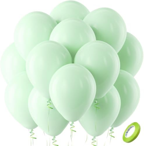 Bezente Pastel Green Latex Party Balloons 100 Pack 12 inch by Bezente