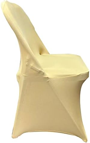 HAINARverS Folding Chair Covers for Wedding, 10pcs Champagne - Image 2