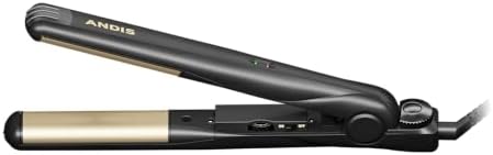 Andis 67695 Professional Curved Edge, 1-inch 450ºF High Heat Tourmaline Nano-Ceramic Hair Flat Iron with Dual Voltage and Auto Shut-Off - Frizz-Free Ceramic Hair Straightener - Black/Gold - Image 6