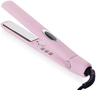 Sleek'e Professional Titanium Hair Straightener/Flat Iron for All Hair Types - 1-Inch Floating Plates with Negative Ion Booster for Shinier Hair (Pink) - Image 2