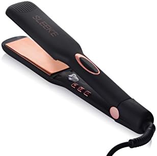 Sleek’e Hair Infrared 2" Wide Flat Iron Professional Ceramic Tourmaline-Infused Titanium Straightener (2inch, Black and Rose Gold) - Image 2