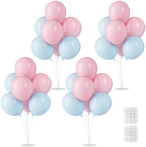 Voircoloria Balloon Stand Kit for Table Party Decor, 6 Sets, Blue and Pink by Voircoloria