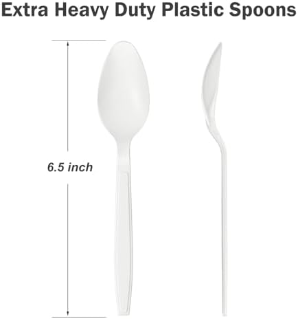 Dealusy 360 Count White Plastic Spoons Disposable - Image 3