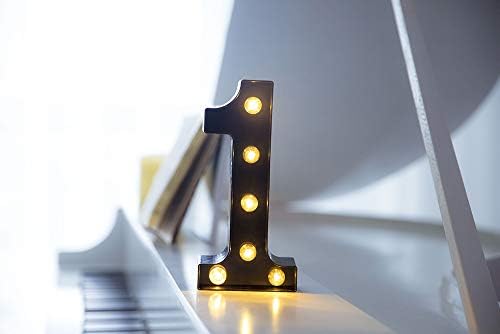 Foaky Black Marquee Numbers, Light Up Numbers, Lights Sign for Night Light Wedding Birthday Party Battery Powered Christmas Lamp Home Bar Decoration - Image 2