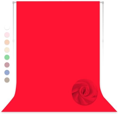 Red Photography Backdrop for Photoshoot, Fabric, 8x10 FT by LYLYCTY