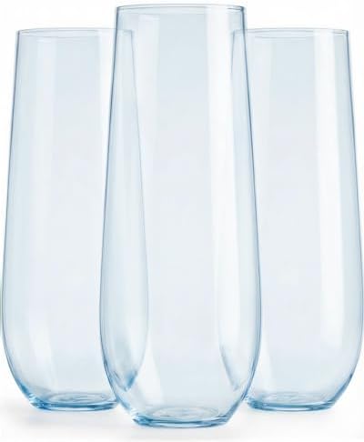 24 Pack Plastic Champagne Flutes, 9 Oz Disposable Wine Mimosa Glasses by Maaacute