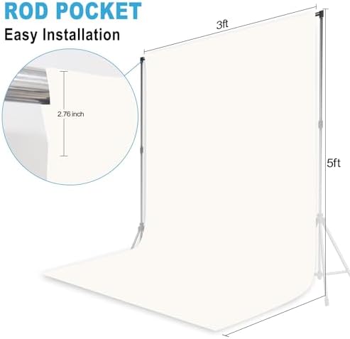 Ivory Photography Backdrop for Photoshoot, Fabric, 3x5ft - Image 2