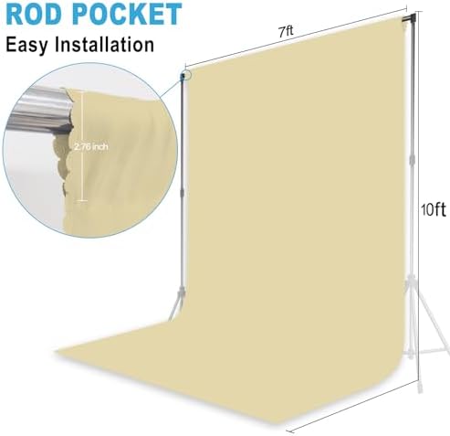Tan Photography Backdrop for Photoshoot, Fabric, 7x10 FT - Image 6