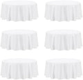 PureFit 6 Pack White Round Table Cloths 70 Inch for Round Table by PureFit