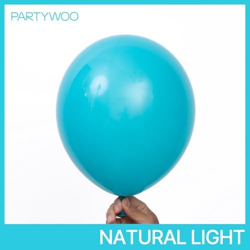 PartyWoo Dark Teal Balloons 50pcs Turquoise Aqua Blue Teal Color 12 Inch - Image 2