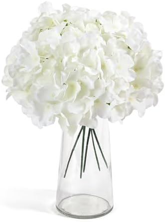 Auihiay 404Pcs White Hydrangea Artificial Flowers Bulk, Silk Fake Hydrangea - Image 3