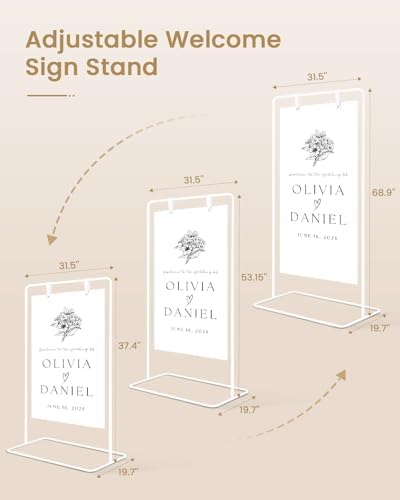 White 2Pack Wedding Welcome Sign Stand White Easel Stand for Sign Poster - Image 2