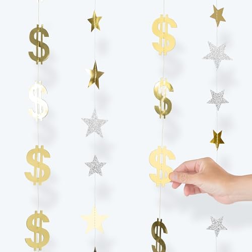 Cheerland Dollar Party Decorations Money Garland Currency $ Sign Hanging Streamer for Birthday Retirement Finance Office Vegas Theme Casino Night Gambling Success Tax Decor Graduation Party Supplies - Image 7