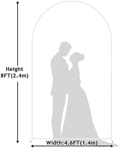 Wokceer 8FT Arch Backdrop Stand White Metal Wedding Arch Backdrop Stand - Image 2