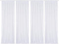 PartyDelight White Sequin Backdrop Curtains 2x8ft 4 Panels by PartyDelight