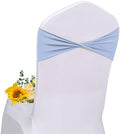 Spandex Sky Blue Chair Sashes Bows 30 Pcs Blue Chair Sashes Elastic Chair Cover Bands Ties Without Buckle for Wedding Birthday Party Ceremoney Events Decoration by Unknown