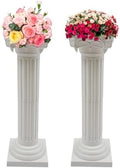 2PCS Wedding Roman Column 34.65" H Wedding Roman Column Pillars Set White Elegant Pillars Stand Event Decorative Column with Adjustable Height & Detachable Base for Weddings Parties Garden Decor by Unknown