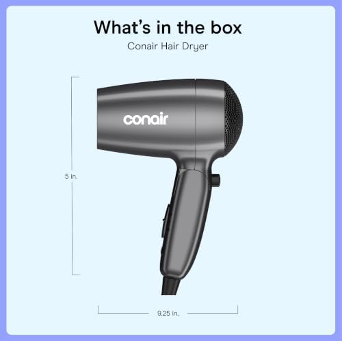 Conair Travel Hair Dryer, Dual-Voltage Compatibility, Folding Handle, 1875W - Image 7