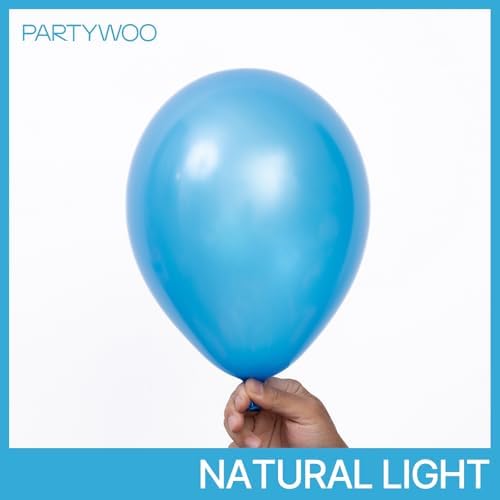 PartyWoo Pearl Blue Balloons 140pcs Sky Blue Balloons Different Sizes - Image 2