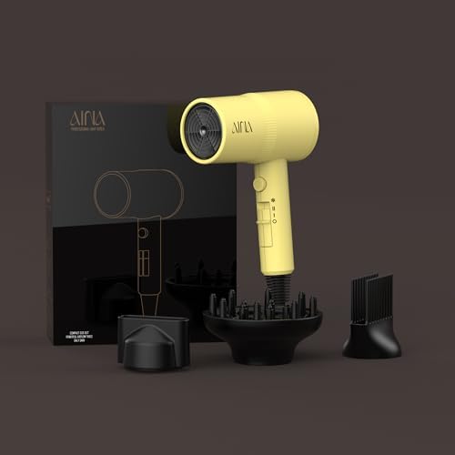 AINA Hair Dryer with Diffuser,Comb Full-Featured Blow Dryer 110V(Yellow) - Image 5