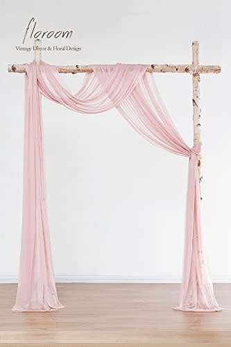Floroom Wedding Arch Draping Fabric 2 Panels 20Ft Dusty Rose Chiffon Fabric Drapes Arbor Drapery Wedding Ceremony Reception Swag Decorations - Image 2
