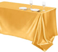 TURSTIN 1 Pack Gold Satin Tablecloth 102 x 58 Inch Overlay Table Cover by TURSTIN