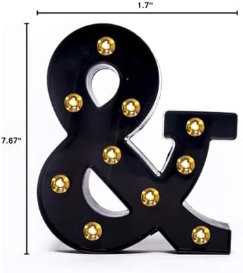 Foaky Black LED Marquee Number Lights Sign Light Up Marquee Number Lights Sign for Night Light Wedding Birthday Party Battery Powered Christmas Lamp Home Bar Decoration - Image 6