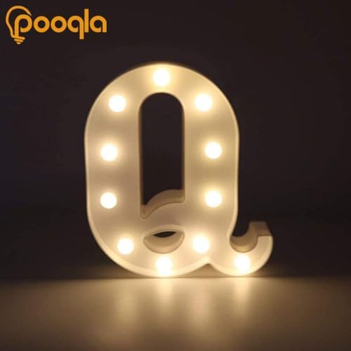Pooqla LED Marquee Letter Lights Sign, Light Up Alphabet Letter for Home Party Wedding Decoration Q - Image 5