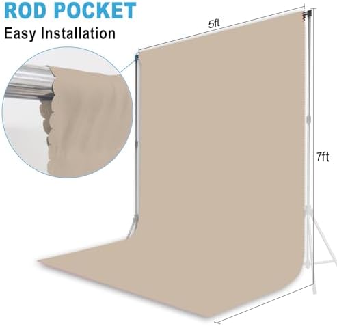 Beige Photography Backdrop for Photoshoot, Fabric, 5x7 FT - Image 2