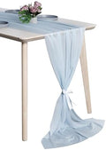Pack of 15 Chiffon Table Runners 29 x 120 Inch, 10FT Long - Baby Blue by MDS