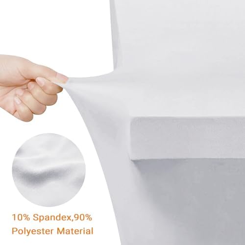 Eurmax USA 2-Pack Spandex Table Cover 4 ft. Fitted 30+ Colors Polyester Tablecloth Stretch Spandex Table Cover-Table Toppers,4 FT Table Cover Open Back (White) - Image 3