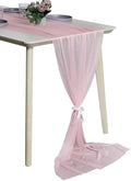 Pack of 15 Chiffon Table Runners 29 x 120 Inch, 14FT Long - Blush Pink by MDS
