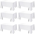 6-Pack White Tablecloths for Rectangle Tables, 60 x 120 Inches by DailySet