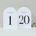 White Arch Table Numbers for Wedding, 20 Pack 5"x7" White Arch Acrylic Table Numbers 1-20 with stand, Perfect for Wedding Event Reception by JINMURY