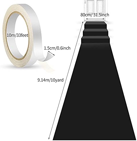 Black Carpet Runner for Wedding Party Aisle with Tape - Image 3