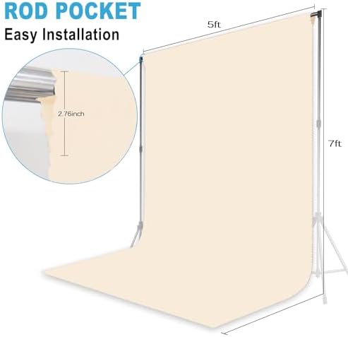 Cream Photography Backdrop for Photoshoot, Fabric, 5x7 FT - Image 6