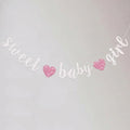 BEISHIDA Pre-Strung Glitter White Pink Girl Baby Banner Baby Shower Decor by Beishida