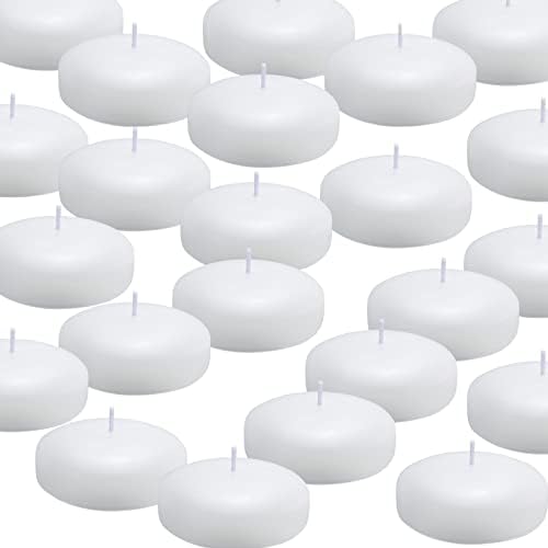 Tuyai (Set of 36) Floating Candles, 3 inch White Dripless Wax Burning Candles, for Weddings, Party, Special Occasions and Home Decorations by Unknown