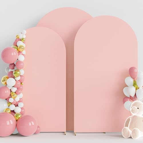 Wokceer Arch Backdrop Cover Pale Pink Arch Covers Stretchy 7.2FT,6.6FT,6FT by Wokceer
